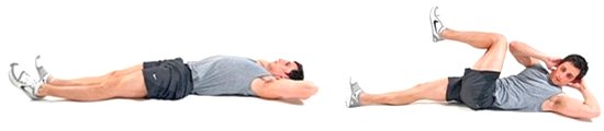 Фото выполнения упражнения для нижнего пресса - скручивание